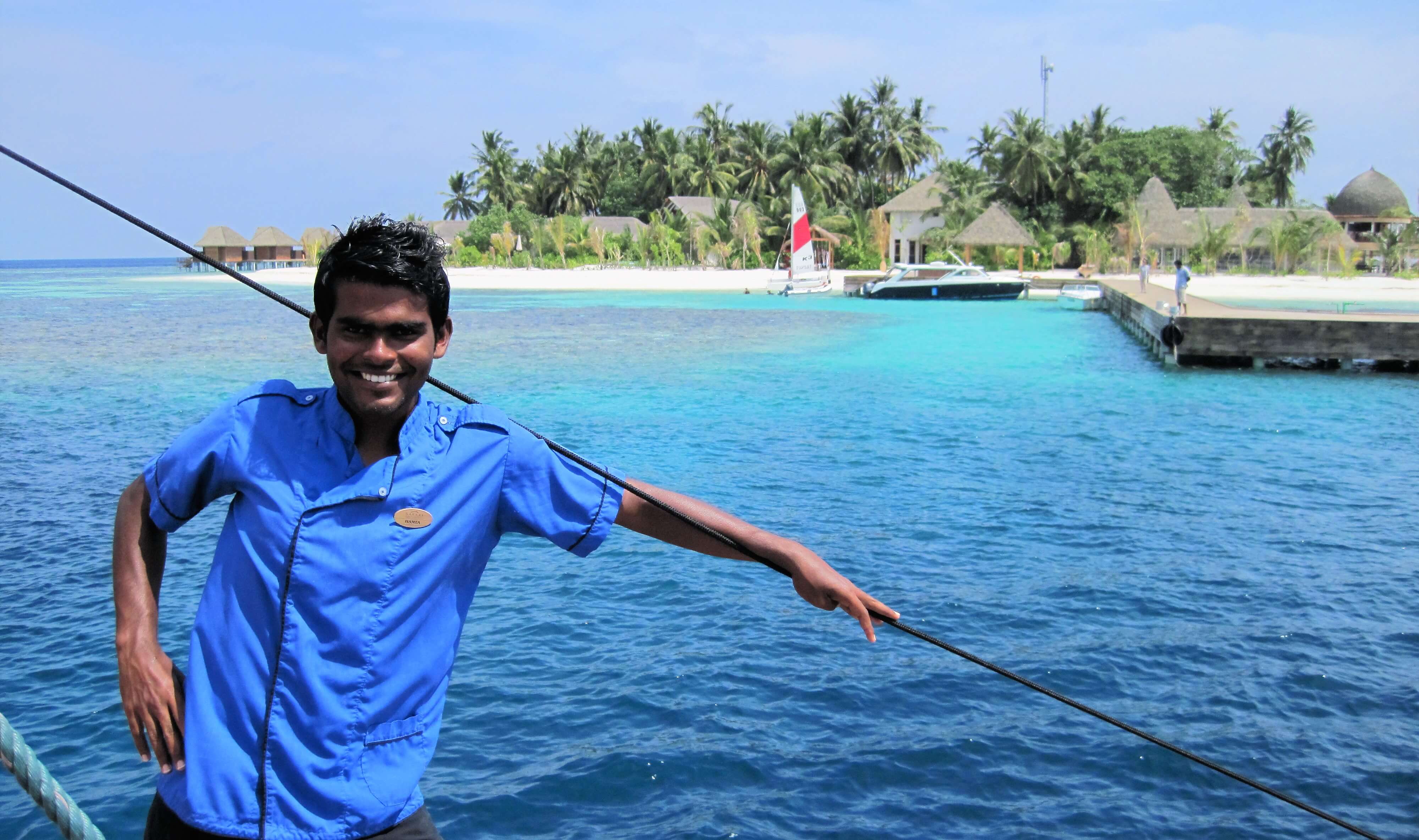 Membre de notre équipage lors de la croisière Maldives