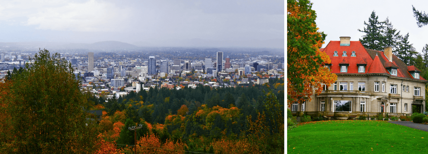 La vue sur Portland depuis la Pittock Mansion