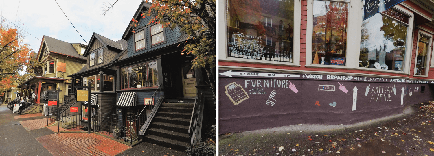 Les petites rues alternatives typiques de Portland Oregon