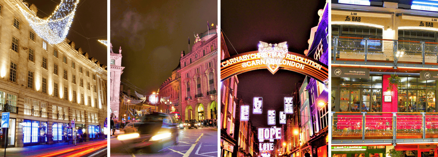 Quatier de Soho et regent street la nuit