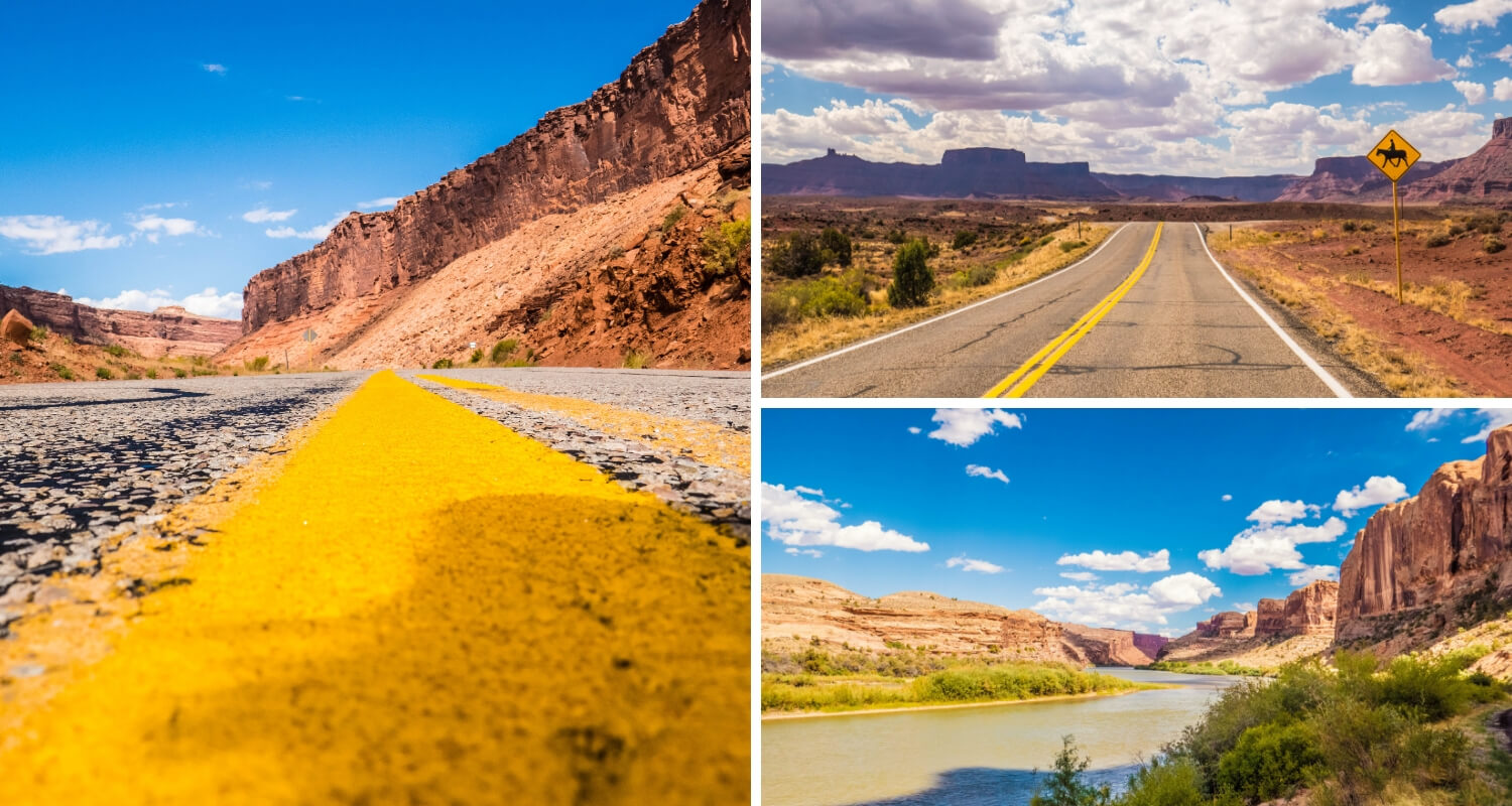 Les gorges de la Colorado River vers Moab dans l'Utah