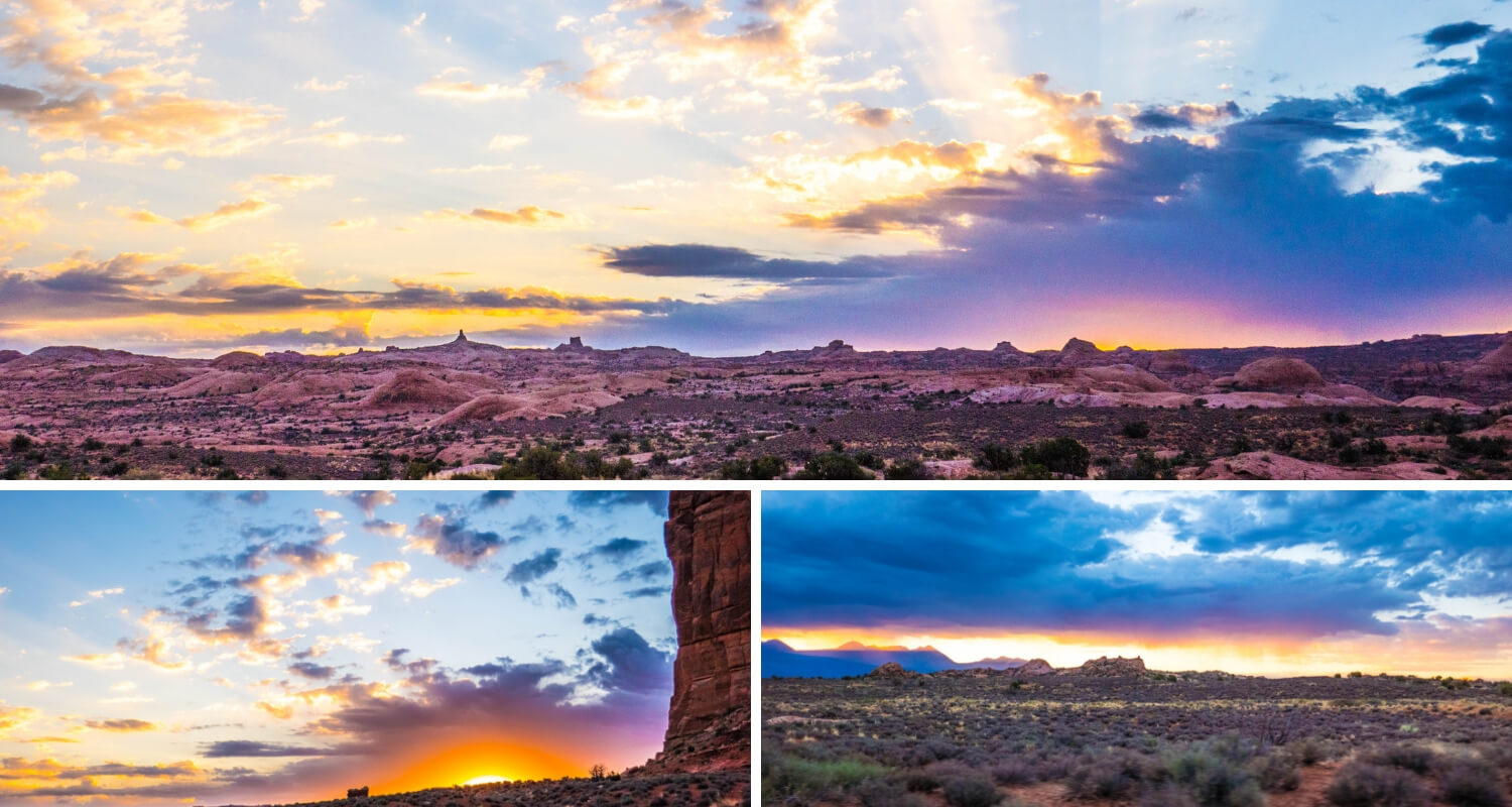 Lever de soleil à Arches à Moab en Utah