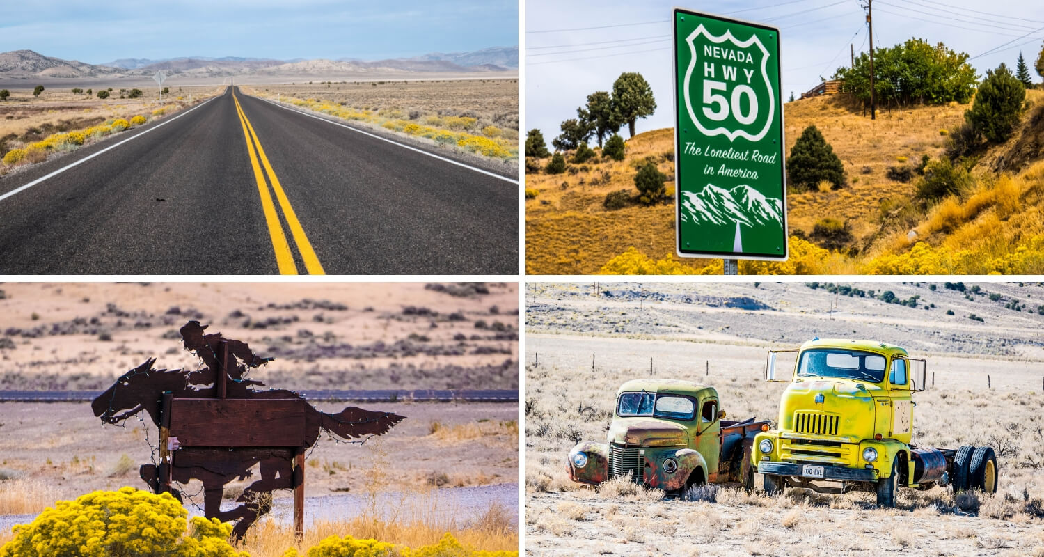 Route 50 dans le Nevada la plus solitaire des Etats-Unis