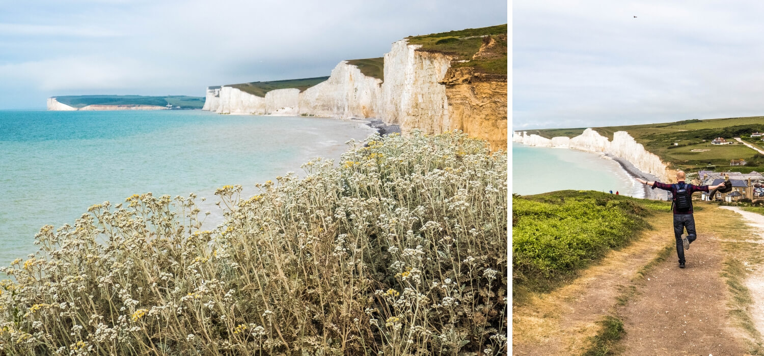 Vue sur les Seven Sisters falaises du Sussex Angleterre