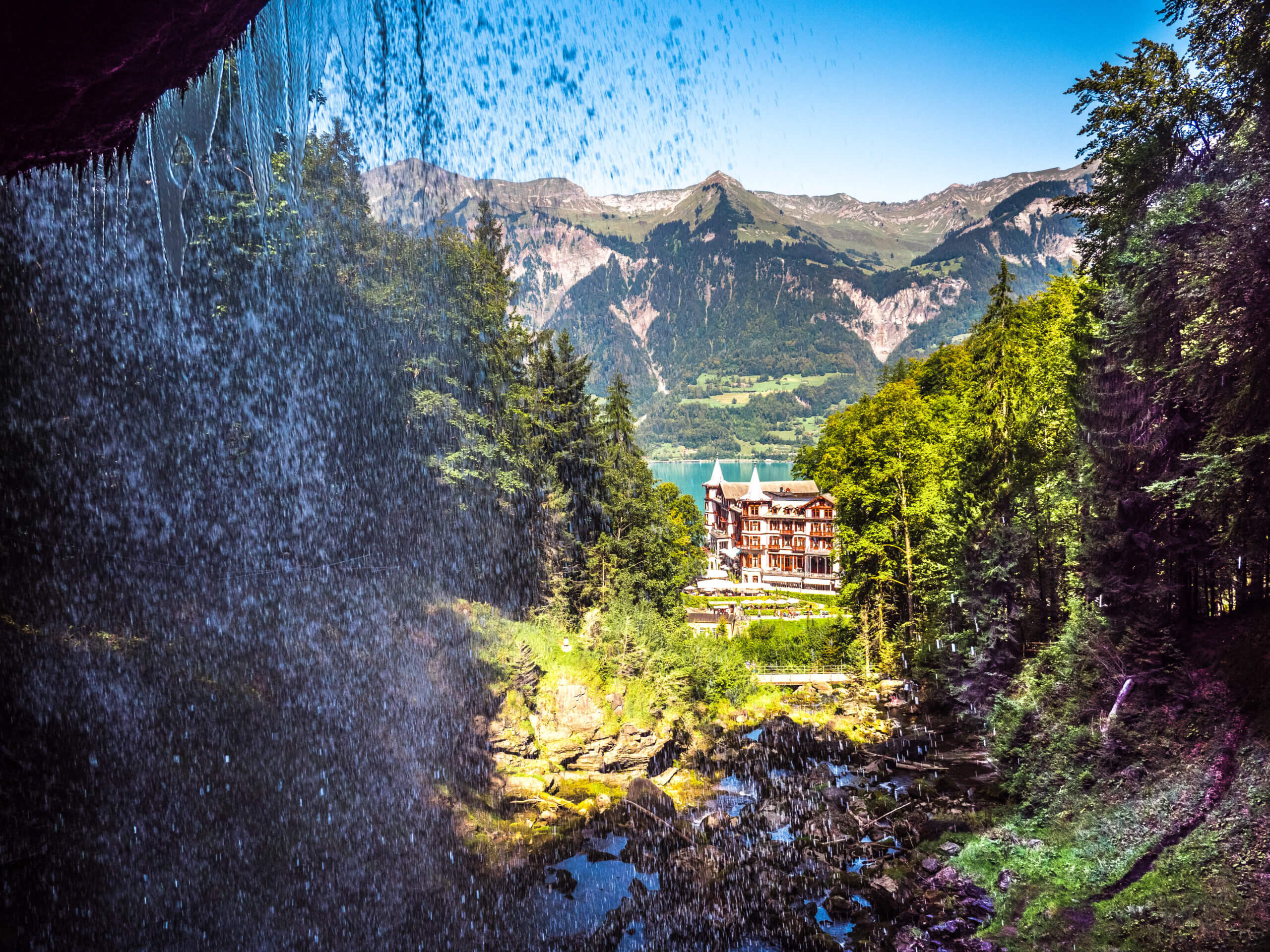 Vue sur le Grandhôtel Giessbach