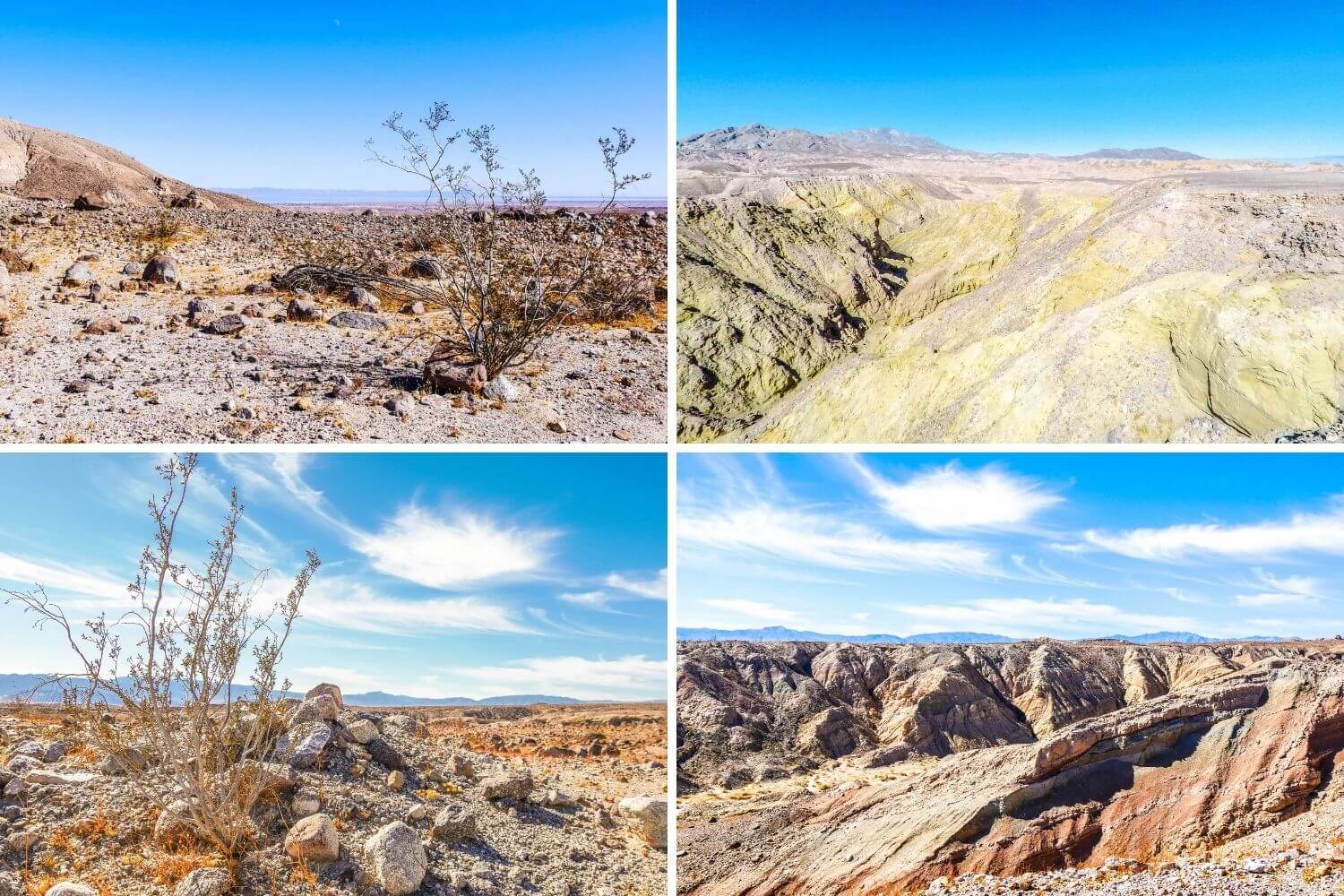 Vue sur Anza Borrego Desert depuis randonnée Palm Wash Slot Canyon
