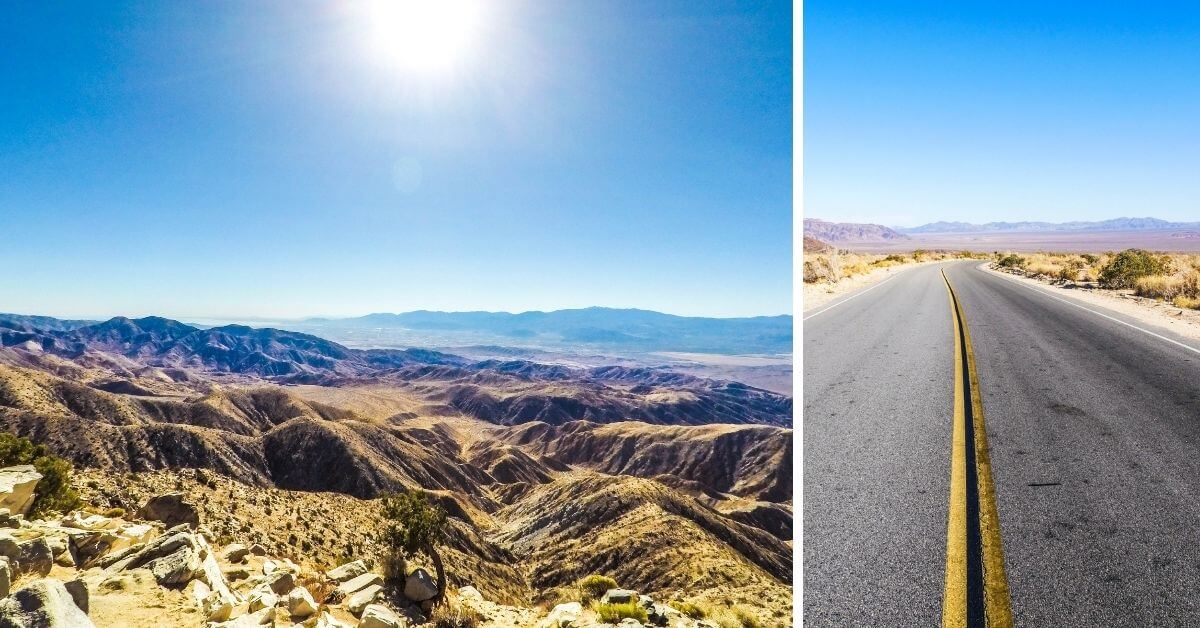 Vues depuis le désert de Joshua Tree