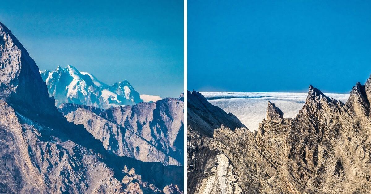Schilthorn Piz Gloria vue Mont-Blanc et mer brouillard Valais