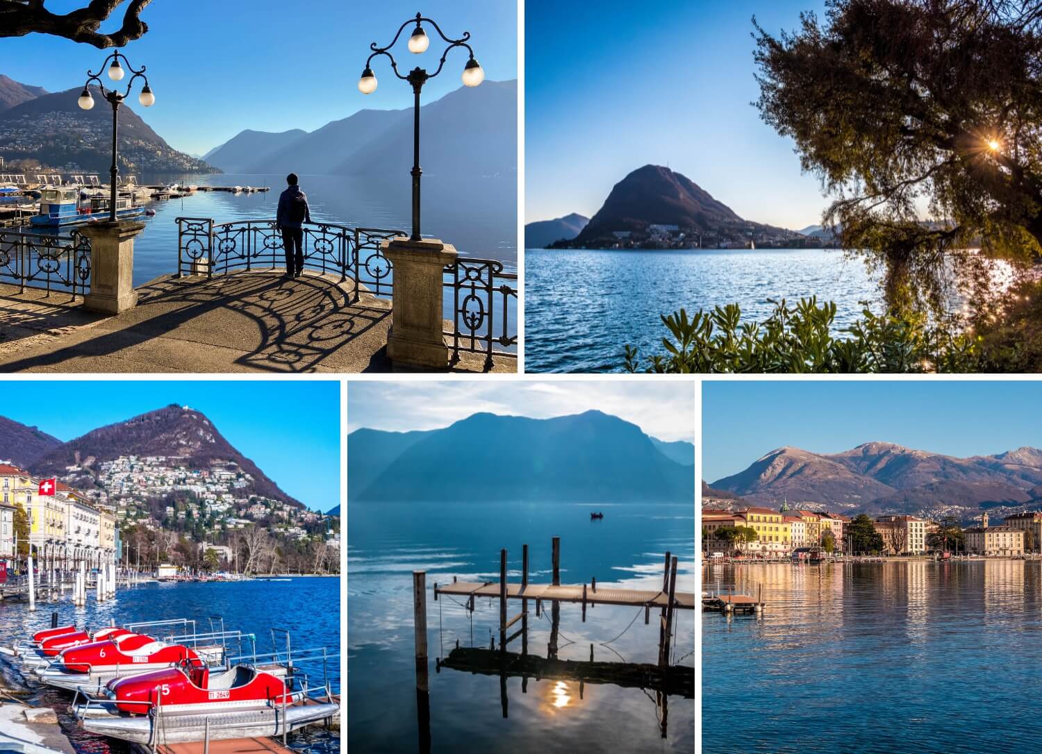 Bord du lac lungolago à Lugano
